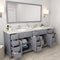 Modern Fittings Caroline Parkway 78" Double Bath Vanity with Quartz Top and Round Sinks Faucets