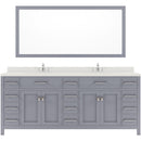 Modern Fittings Caroline Parkway 78" Double Bath Vanity with Quartz Top and Round Sinks Faucets