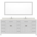 Modern Fittings Caroline Parkway 78" Double Bath Vanity with Quartz Top and Round Sinks