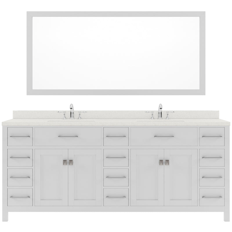 Modern Fittings Caroline Parkway 78" Double Bath Vanity with Quartz Top and Round Sinks