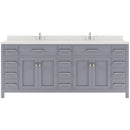 Modern Fittings Caroline Parkway 78" Double Bath Vanity with Quartz Top and Square Sinks