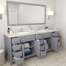 Modern Fittings Caroline Parkway 78" Double Bath Vanity with Quartz Top and Square Sinks