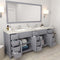 Modern Fittings Caroline Parkway 78" Double Bath Vanity with Quartz Top and Square Sinks