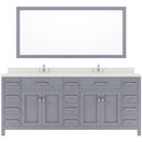 Modern Fittings Caroline Parkway 78" Double Bath Vanity with Quartz Top and Square Sinks