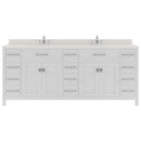 Modern Fittings Caroline Parkway 78" Double Bath Vanity with Quartz Top and Square Sinks