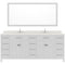 Modern Fittings Caroline Parkway 78" Double Bath Vanity with Quartz Top and Square Sinks