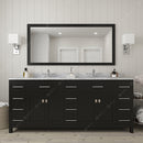 Modern Fittings Caroline Parkway 78" Double Bath Vanity with Marble Top and Round Sinks