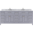 Modern Fittings Caroline Parkway 78" Double Bath Vanity with Marble Top and Round Sinks