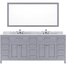 Modern Fittings Caroline Parkway 78" Double Bath Vanity with Marble Top and Round Sinks Faucets