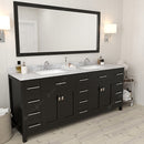 Modern Fittings Caroline Parkway 78" Double Bath Vanity with Marble Top and Square Sinks Faucets