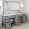 Modern Fittings Caroline Parkway 78" Double Bath Vanity with Marble Top and Square Sinks Faucets