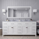 Modern Fittings Caroline Parkway 78" Double Bath Vanity with Marble Top and Square Sinks