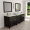 Modern Fittings Caroline Parkway 93" Double Bath Vanity with Calacatta Quartz Top and Round Sinks Faucets