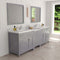 Modern Fittings Caroline Parkway 93" Double Bath Vanity with Calacatta Quartz Top and Round Sinks Faucets