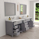 Modern Fittings Caroline Parkway 93" Double Bath Vanity with Calacatta Quartz Top and Round Sinks