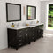 Modern Fittings Caroline Parkway 93" Double Bath Vanity with Calacatta Quartz Top and Square Sinks