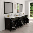 Modern Fittings Caroline Parkway 93" Double Bath Vanity with Calacatta Quartz Top and Square Sinks Faucets