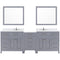 Modern Fittings Caroline Parkway 93" Double Bath Vanity with Calacatta Quartz Top and Square Sinks Faucets