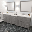 Modern Fittings Caroline Parkway 93" Double Bath Vanity with Cultured Marble Quartz Top and Round Sinks Faucets