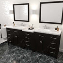 Modern Fittings Caroline Parkway 93" Double Bath Vanity with Cultured Marble Quartz Top and Round Sinks Faucets