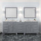 Modern Fittings Caroline Parkway 93" Double Bath Vanity with Cultured Marble Quartz Top and Round Sinks Faucets