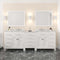 Modern Fittings Caroline Parkway 93" Double Bath Vanity with Cultured Marble Quartz Top and Round Sinks Faucets