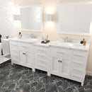 Modern Fittings Caroline Parkway 93" Double Bath Vanity with Cultured Marble Quartz Top and Round Sinks