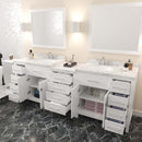 Modern Fittings Caroline Parkway 93" Double Bath Vanity with Cultured Marble Quartz Top and Round Sinks Faucets