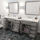 Modern Fittings Caroline Parkway 93" Double Bath Vanity with Cultured Marble Quartz Top and Square Sinks