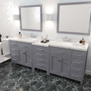 Modern Fittings Caroline Parkway 93" Double Bath Vanity with Cultured Marble Quartz Top and Square Sinks Faucets