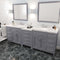 Modern Fittings Caroline Parkway 93" Double Bath Vanity with Cultured Marble Quartz Top and Square Sinks Faucets