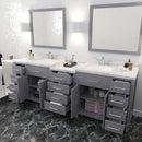 Modern Fittings Caroline Parkway 93" Double Bath Vanity with Cultured Marble Quartz Top and Square Sinks Faucets