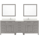 Modern Fittings Caroline Parkway 93" Double Bath Vanity with Quartz Top and Round Sinks