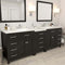 Modern Fittings Caroline Parkway 93" Double Bath Vanity with Quartz Top and Round Sinks Faucets