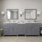 Modern Fittings Caroline Parkway 93" Double Bath Vanity with Quartz Top and Round Sinks Faucets