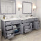 Modern Fittings Caroline Parkway 93" Double Bath Vanity with Quartz Top and Round Sinks Faucets