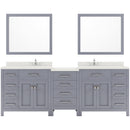 Modern Fittings Caroline Parkway 93" Double Bath Vanity with Quartz Top and Round Sinks