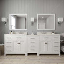 Modern Fittings Caroline Parkway 93" Double Bath Vanity with Quartz Top and Round Sinks