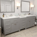 Modern Fittings Caroline Parkway 93" Double Bath Vanity with Quartz Top and Square Sinks Faucets