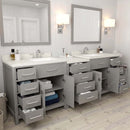 Modern Fittings Caroline Parkway 93" Double Bath Vanity with Quartz Top and Square Sinks