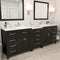 Modern Fittings Caroline Parkway 93" Double Bath Vanity with Quartz Top and Square Sinks Faucets