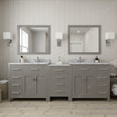 Modern Fittings Caroline Parkway 93" Double Bath Vanity with Marble Top and Round Sinks