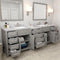 Modern Fittings Caroline Parkway 93" Double Bath Vanity with Marble Top and Round Sinks Faucets