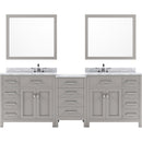 Modern Fittings Caroline Parkway 93" Double Bath Vanity with Marble Top and Round Sinks