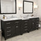 Modern Fittings Caroline Parkway 93" Double Bath Vanity with Marble Top and Round Sinks Faucets