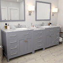 Modern Fittings Caroline Parkway 93" Double Bath Vanity with Marble Top and Round Sinks