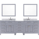 Modern Fittings Caroline Parkway 93" Double Bath Vanity with Marble Top and Round Sinks