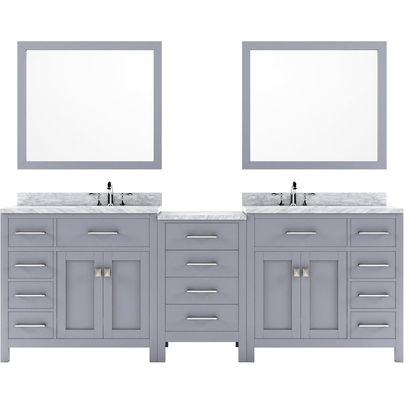 Modern Fittings Caroline Parkway 93" Double Bath Vanity with Marble Top and Round Sinks