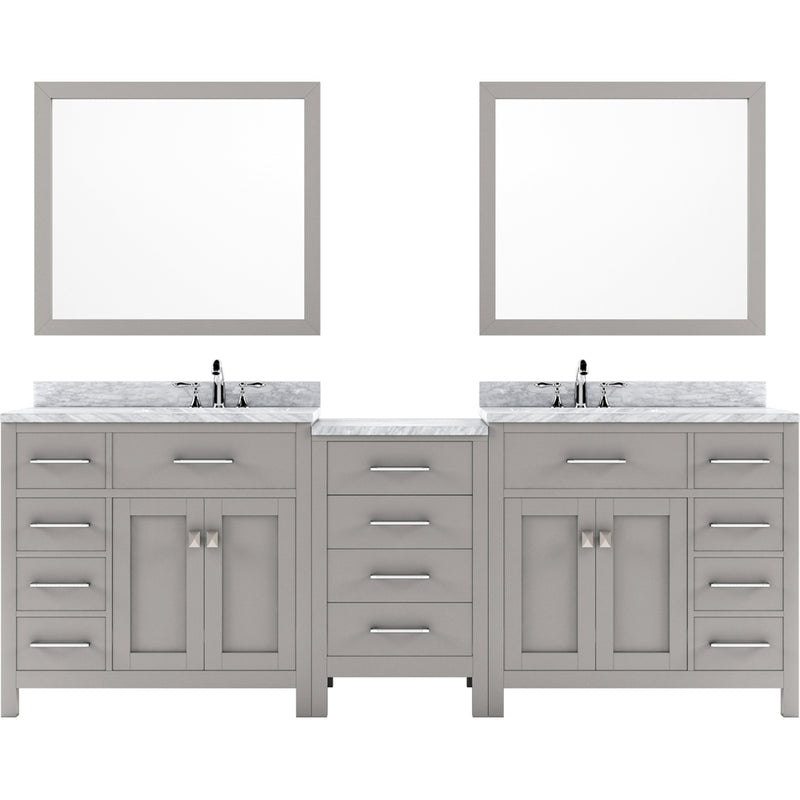 Modern Fittings Caroline Parkway 93" Double Bath Vanity with Marble Top and Square Sinks Faucets