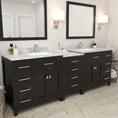 Modern Fittings Caroline Parkway 93" Double Bath Vanity with Marble Top and Square Sinks Faucets